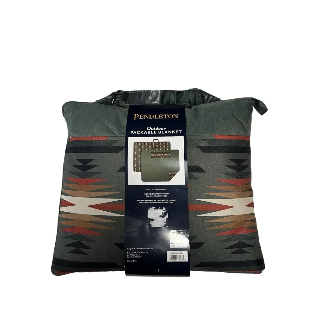 Pendleton Outdoor Packable Blanket Green Aztec 60